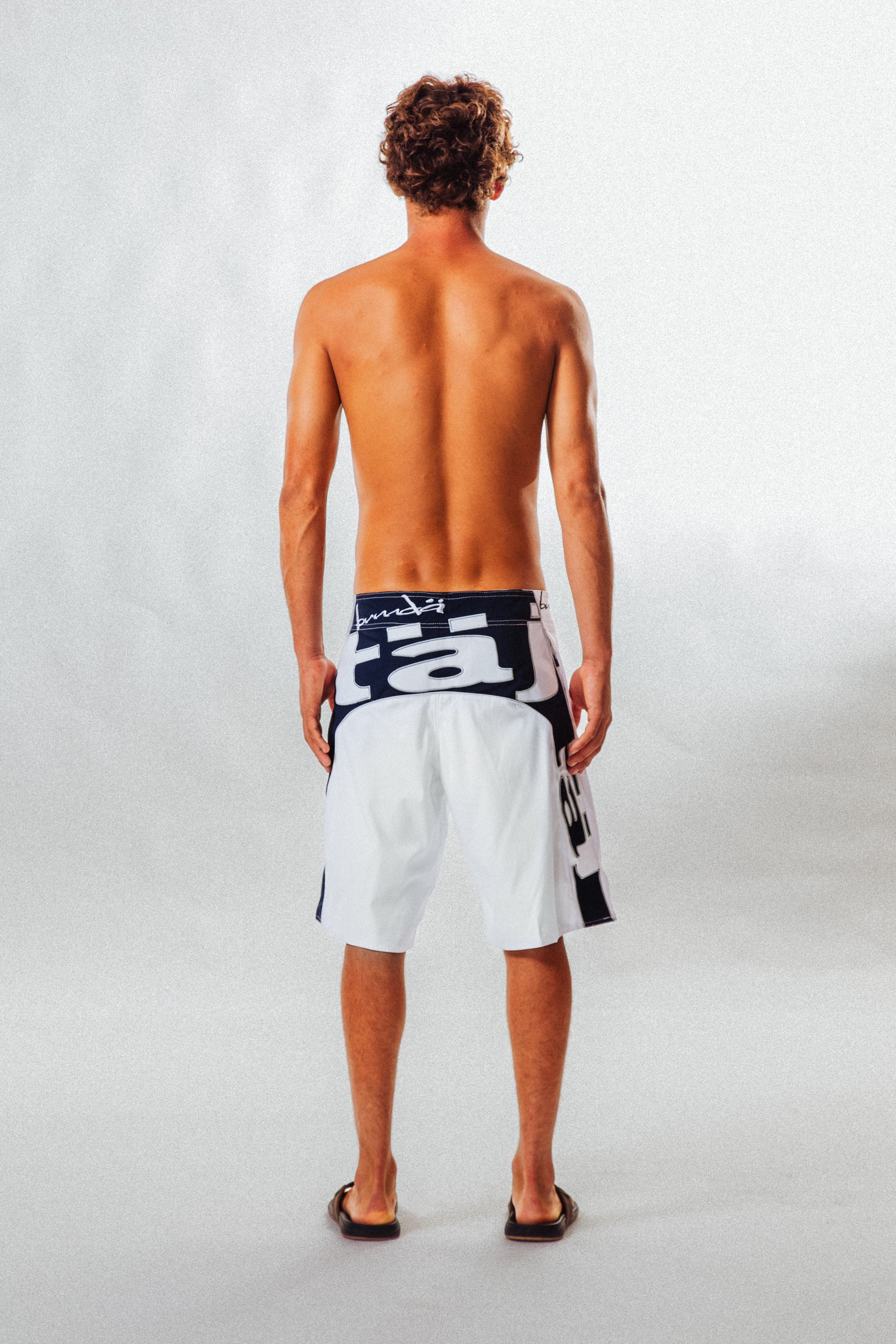 Bermuda White/Navy Board Short